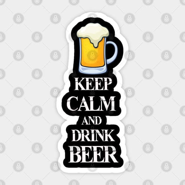 Keep Calm and Drink Beer Sticker by Cervezas del Zodiaco